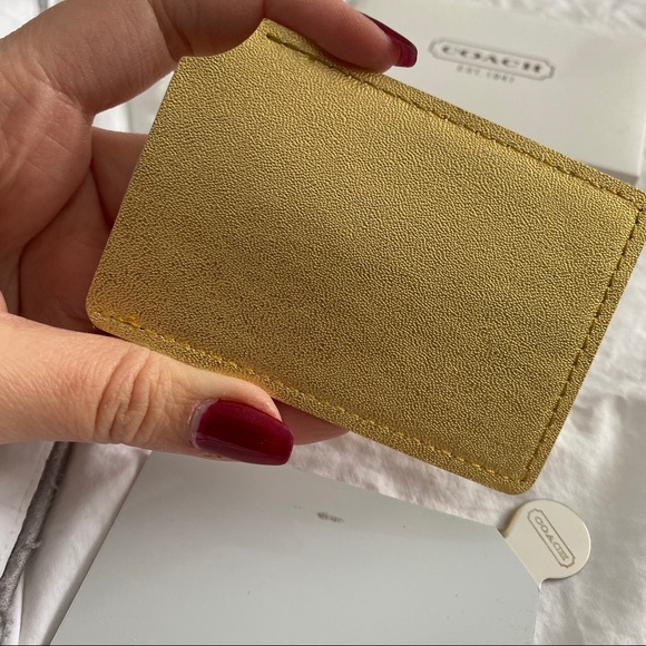 New Coach Pocket Purse Mirror with Holder Case - Picture 2 of 7